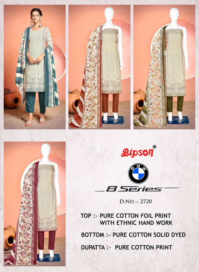 BMW 8 Series 2720 By Bipson Foil Printed Cotton Dress Material Wholesale Shop In Surat